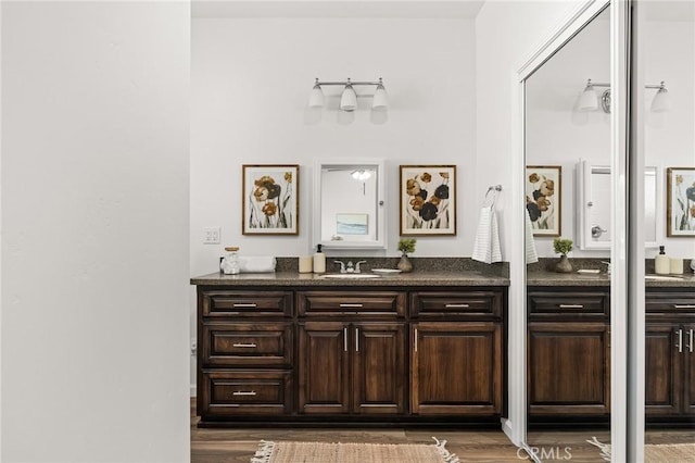 5972 Peck Ln, Paradise, CA 95969 - bathroom with vanity and wood finished floors