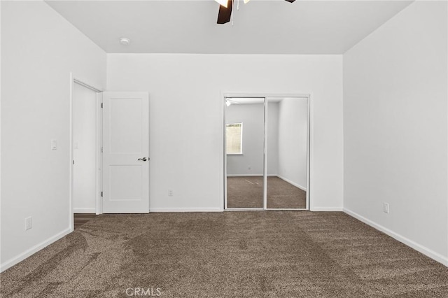 5972 Peck Ln, Paradise, CA 95969 - unfurnished bedroom featuring carpet floors, a closet, and a ceiling fan