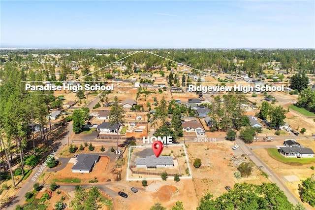 5972 Peck Ln, Paradise, CA 95969 - aerial view of property's location featuring nearby suburban area