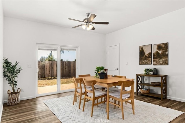 5972 Peck Ln, Paradise, CA 95969 - dining space featuring wood finished floors and ceiling fan