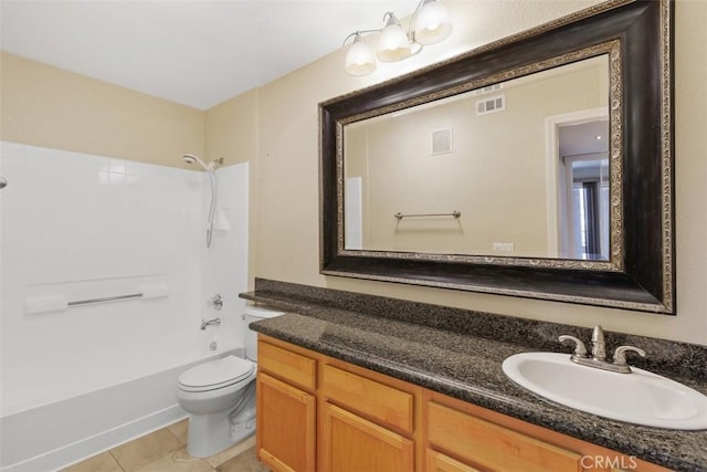2400 San Gabriel Way Unit 205, Corona, CA 92882 - bathroom with vanity, bathing tub / shower combination, toilet, and tile patterned flooring