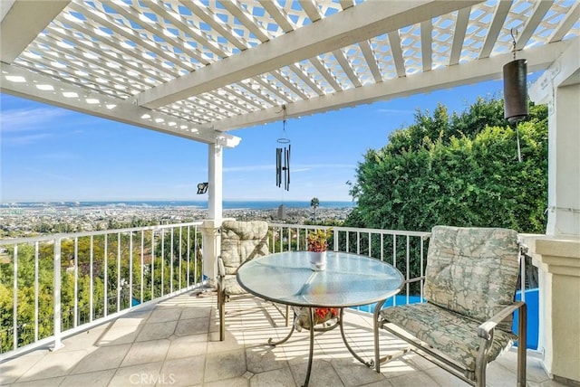 6309 Via Colinita, Rancho Palos Verdes, CA 90275 - balcony with a pergola and outdoor dining area