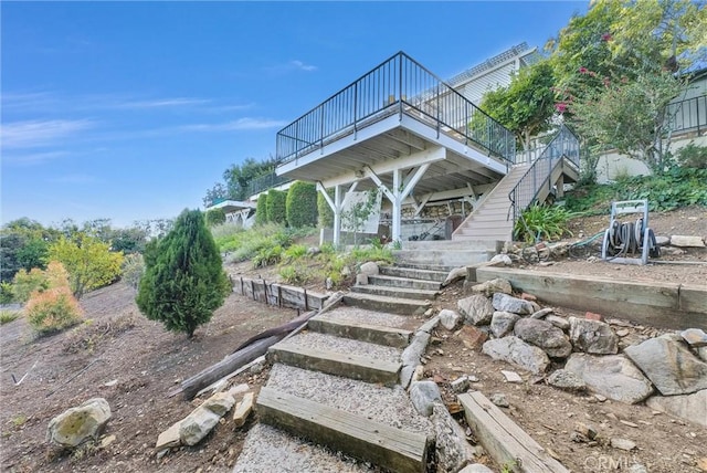 6309 Via Colinita, Rancho Palos Verdes, CA 90275 - view of front of home featuring stairs and a deck