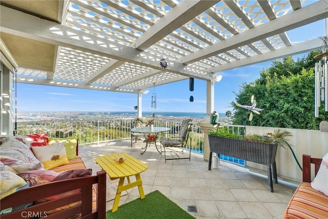 6309 Via Colinita, Rancho Palos Verdes, CA 90275 - view of patio with an outdoor living space and a pergola