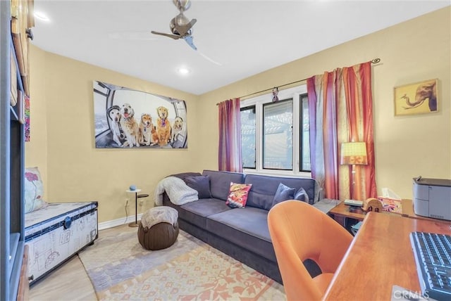 6309 Via Colinita, Rancho Palos Verdes, CA 90275 - living area with ceiling fan, recessed lighting, and baseboards
