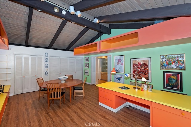 27280 Peninsula Dr, Lake Arrowhead, CA 92352 - office featuring wood finished floors and wood ceiling
