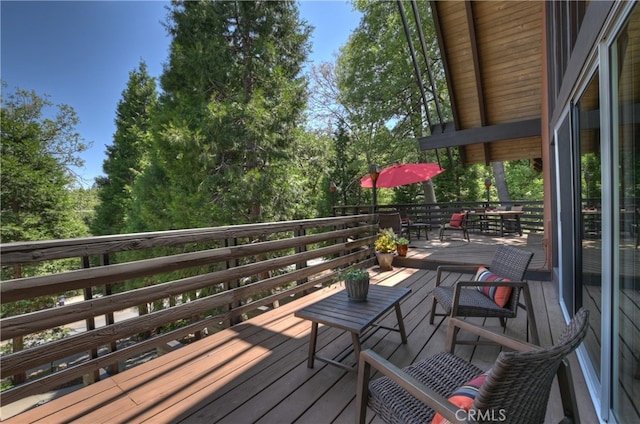 27280 Peninsula Dr, Lake Arrowhead, CA 92352 - view of wooden terrace