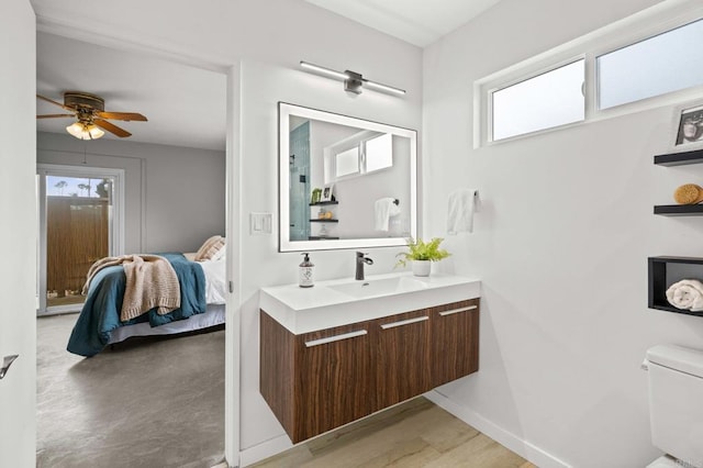 1918 S Freeman St, Oceanside, CA 92054 - ensuite bathroom with vanity and ceiling fan