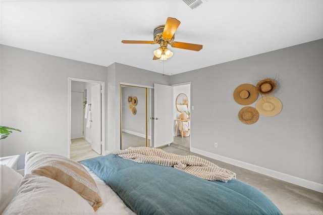 1918 S Freeman St, Oceanside, CA 92054 - bedroom featuring a ceiling fan and a closet