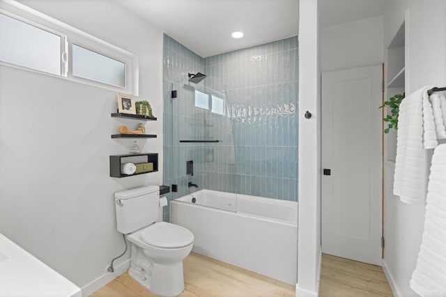 1918 S Freeman St, Oceanside, CA 92054 - bathroom with wood finished floors,  shower combination, and recessed lighting