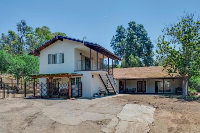 17620 Lyons Valley Rd, Jamul, CA 91935 - rear view of property featuring stairway and stucco siding