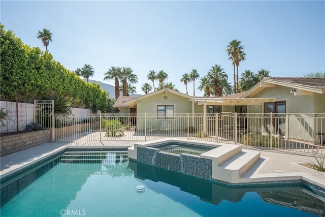 45740 Verba Santa Dr, Palm Desert, CA 92260 - view of swimming pool featuring a pool with connected hot tub