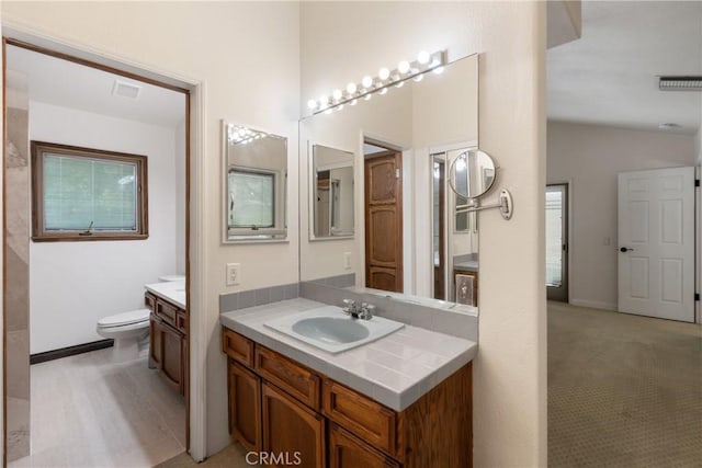45740 Verba Santa Dr, Palm Desert, CA 92260 - full bathroom featuring vanity and lofted ceiling
