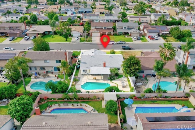 4163 Alma Ct, Chino, CA 91710 - aerial view of residential area with a pool