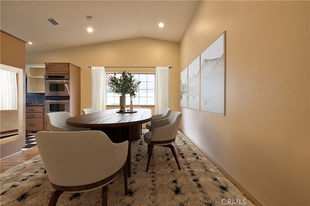 4163 Alma Ct, Chino, CA 91710 - dining room featuring lofted ceiling, wood finished floors, and recessed lighting