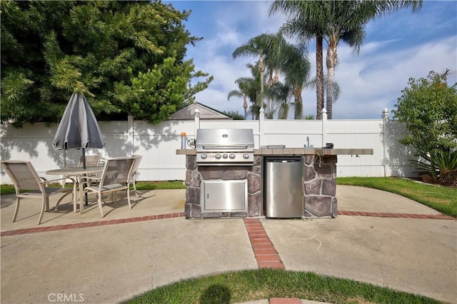 4163 Alma Ct, Chino, CA 91710 - view of patio with exterior kitchen and outdoor dining area