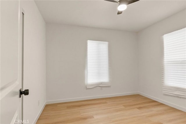 1209 W 40th Pl, Los Angeles, CA 90037 - unfurnished room featuring ceiling fan, light wood finished floors, and baseboards