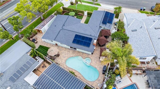 249 Loyola Rd, Costa Mesa, CA 92626 - aerial view of property and surrounding area with a pool