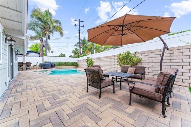 249 Loyola Rd, Costa Mesa, CA 92626 - fenced backyard featuring a patio area and a pool with connected hot tub