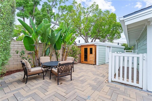 249 Loyola Rd, Costa Mesa, CA 92626 - view of patio / terrace with an outdoor structure and outdoor dining space