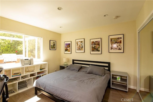 5427 Noble Ave, Sherman Oaks, CA 91411 - bedroom with wood finished floors, a closet, and recessed lighting