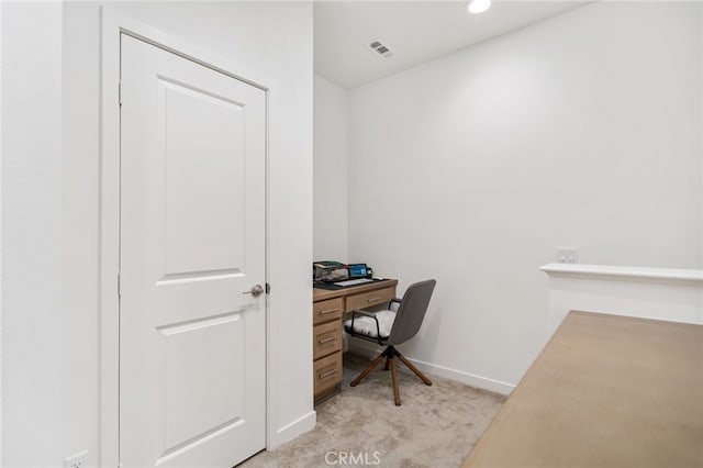 39376 Corvina Ln, Temecula, CA 92591 - home office with light colored carpet, baseboards, and recessed lighting