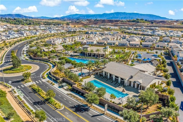 39376 Corvina Ln, Temecula, CA 92591 - aerial perspective of suburban area with a pool and a mountainous background