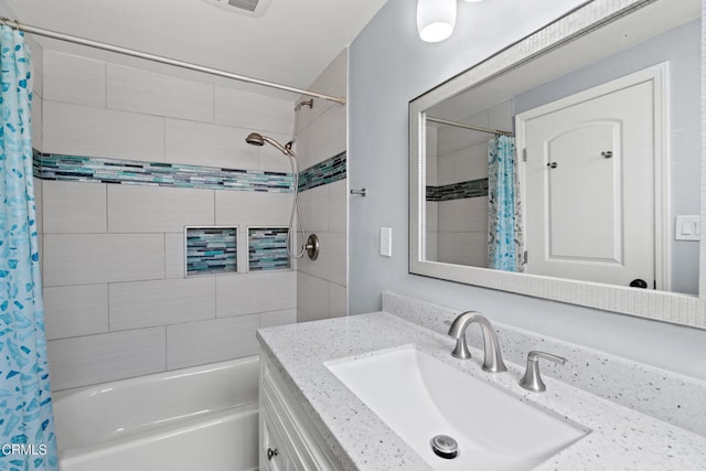1350 Elder St, Oxnard, CA 93036 - bathroom with shower / tub combo with curtain and vanity