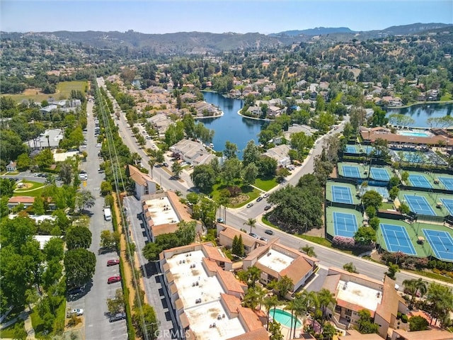 23391 Park Sorrento Unit 62, Calabasas, CA 91302 - aerial view of property's location featuring a water and mountain view and nearby suburban area