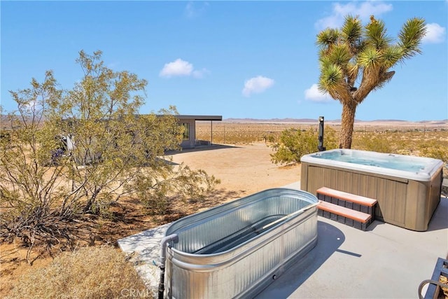 64177 Sullivan Rd, Joshua Tree, CA 92252 - view of yard with a hot tub and a rural view