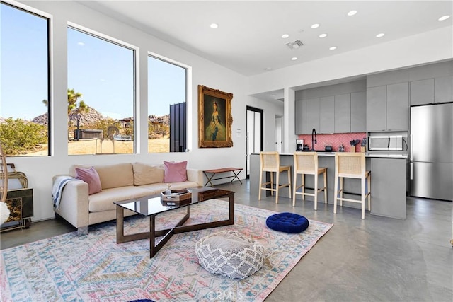 64177 Sullivan Rd, Joshua Tree, CA 92252 - living area with concrete floors and recessed lighting