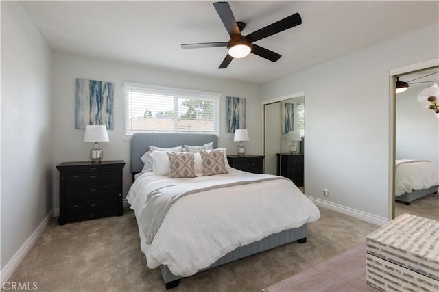 19847 Coventry Ln, Huntington Beach, CA 92646 - bedroom featuring light colored carpet and ceiling fan