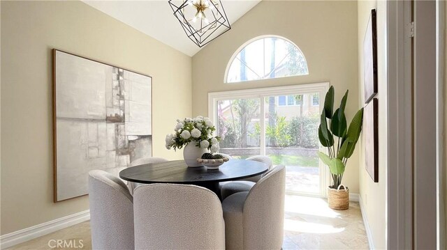 4 Salerno, Irvine, CA 92614 - dining room with high vaulted ceiling and baseboards