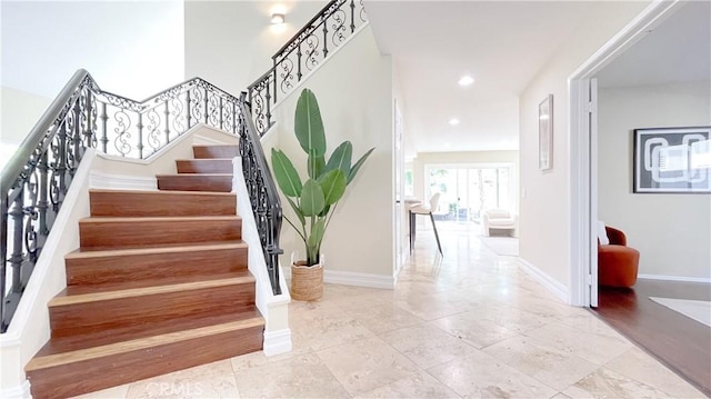 4 Salerno, Irvine, CA 92614 - stairs featuring recessed lighting and tile patterned floors