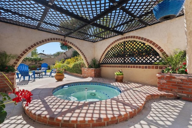 21905 Grovepark Dr, Saugus, CA 91350 - view of pool with an in-ground hot tub and a patio area