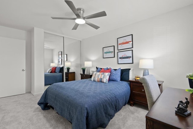 21905 Grovepark Dr, Saugus, CA 91350 - carpeted bedroom with a closet and ceiling fan