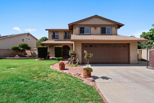 21905 Grovepark Dr, Saugus, CA 91350 - view of front of home with stucco siding, a garage, and driveway