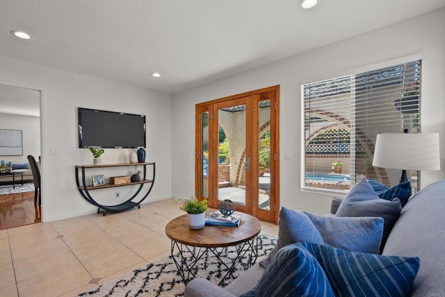 21905 Grovepark Dr, Saugus, CA 91350 - living area with baseboards, recessed lighting, and light tile patterned floors