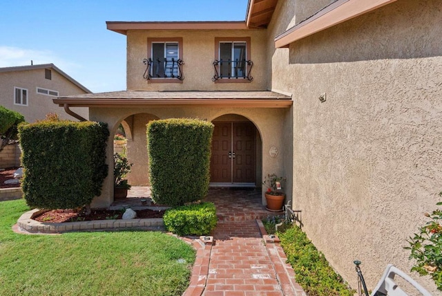 21905 Grovepark Dr, Saugus, CA 91350 - entrance to property with stucco siding