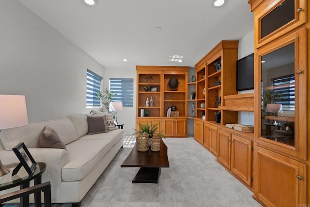 21905 Grovepark Dr, Saugus, CA 91350 - living area featuring recessed lighting and light colored carpet