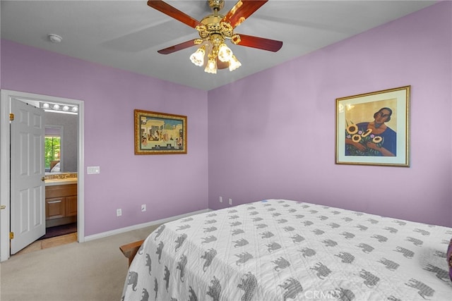22440 Skylake Pl, Saugus, CA 91390 - bedroom with light carpet, baseboards, and ceiling fan