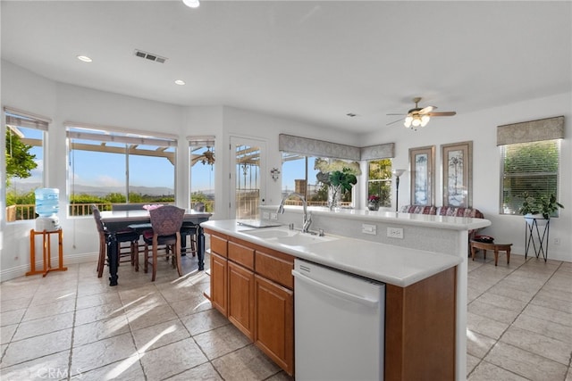 22440 Skylake Pl, Saugus, CA 91390 - kitchen featuring dishwasher, a sink, plenty of natural light, and recessed lighting