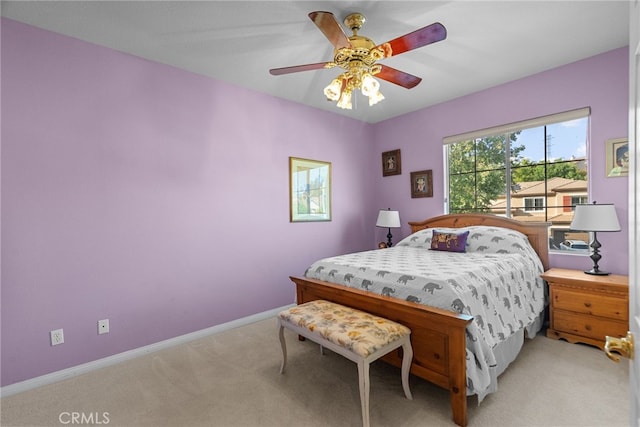 22440 Skylake Pl, Saugus, CA 91390 - bedroom featuring light carpet, baseboards, and ceiling fan