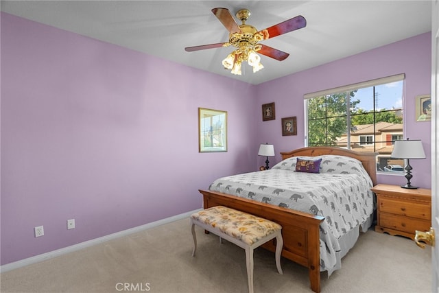 22440 Skylake Pl, Saugus, CA 91390 - bedroom featuring light colored carpet and a ceiling fan