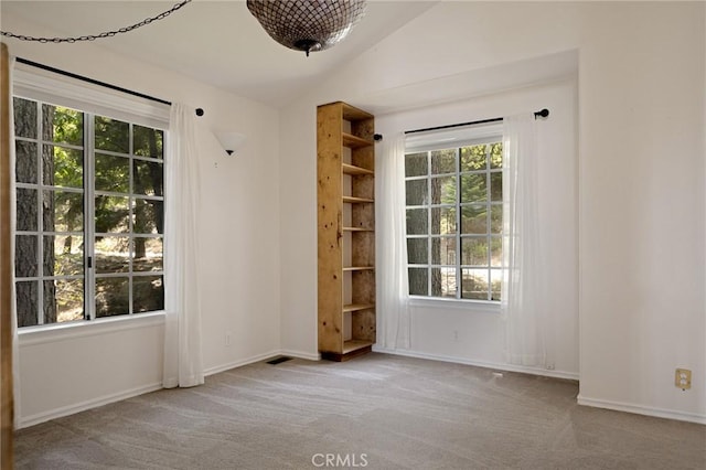 26350 Spyglass Dr, Lake Arrowhead, CA 92352 - unfurnished room with carpet and lofted ceiling