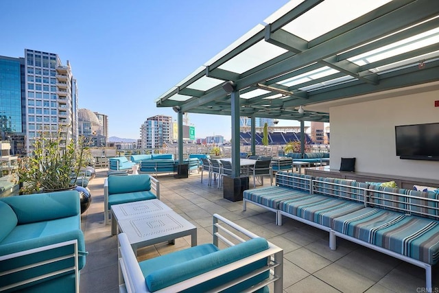 325 7th Unit 1501, San Diego, CA 92101 - view of patio / terrace with outdoor lounge area and a pergola