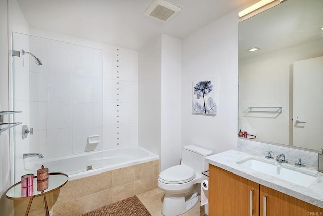 325 7th Unit 1501, San Diego, CA 92101 - full bath featuring vanity, toilet, tiled shower / bath combo, and tile patterned floors
