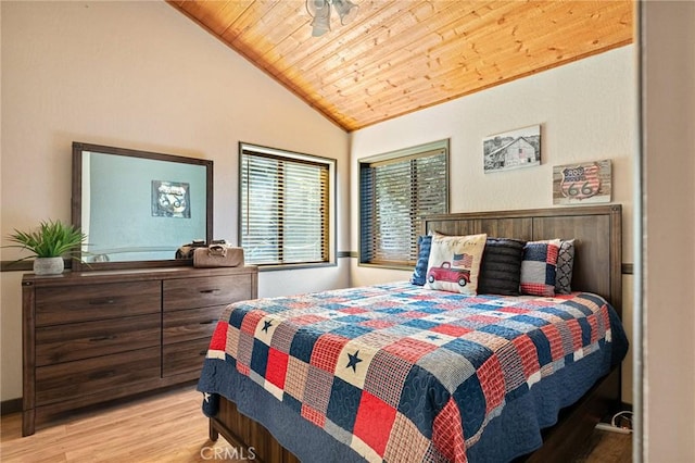31297 All View Dr, Running Springs, CA 92382 - bedroom with vaulted ceiling, wooden ceiling, and wood finished floors
