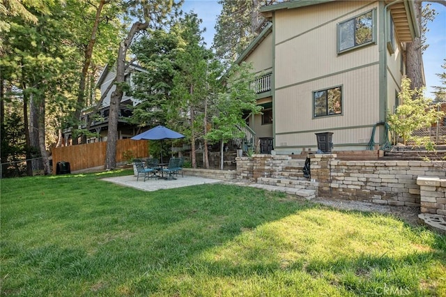 31297 All View Dr, Running Springs, CA 92382 - view of yard featuring a patio area and a balcony