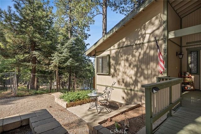 31297 All View Dr, Running Springs, CA 92382 - view of home's exterior with a wooden deck